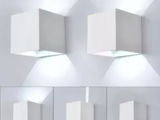 Applique Cubo 6W Led - Faro Faretto Lampada da Parete 3 tipi Luce colore Bianco