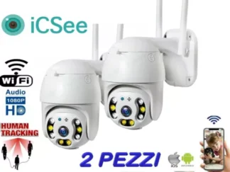 2X TELECAMERA TELECAMERE ESTERNA ICSEE CAM PTZ WIFI CAMERA  NEW WIRELESS ESTERNO