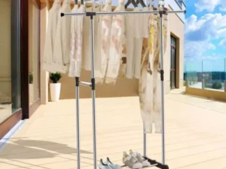 APPENDIABITI Stender Doppio Salvaspazio con Ruote ATTACCAPANNI Regolabile 72 130