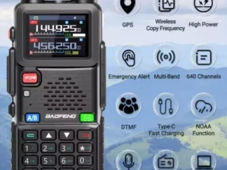 BAOFENG RADIO RICETRASMITTENTE 5RH PRO WALKIE TALKIE CON GPS DUAL BAND VHF UHF