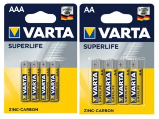 BATTERIE STILO AA MINISTILO AAA VARTA SUPER LIFE PILE BLISTER DA 4 ZINCO CARBONE