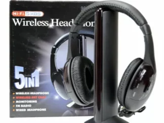 Cuffie Stereo Wireless 5 IN 1 Senza Fili WIFI Cuffia per Pc Tv Mp3