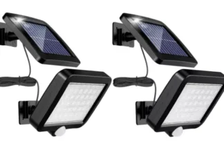 2X LAMPADE SOLARI DA ESTERNI FARO 30W PANNELLO RICARICA SOLARE SENSORE MOVIMENTO