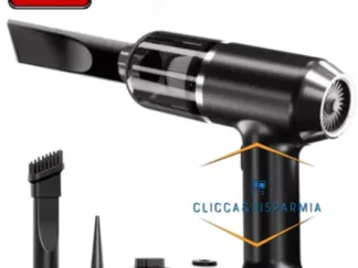 ASPIRAPOLVERE MINI PORTATILE RICARICABILE POTENTE AUTO CASA 120W CON ACCESSORI