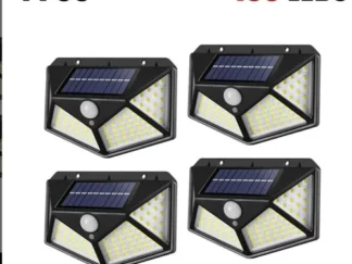 4 X Faretti da Esterno Faretto con Luci LED Pannello Solare SENSORE DI MOVIMENTO
